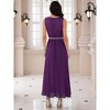 INSPIRE CHIC Women's Lace V Neck Sleeveless Cocktail Wedding Guest Gown Dress - 4 of 4
