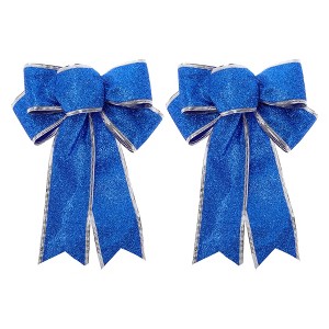 Unique Bargains Christmas Fabric Gift Bow Decoration 7.09"x9.06" 2 Pcs - 1 of 4