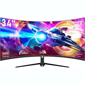 34 Inch Curved Monitor, Ultra Wide QHD 1440p Gaming Monitor 165Hz - 1 of 4