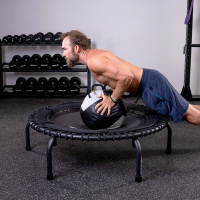 JumpSport PRO Black 45-Inch Round Fitness Trampoline with Enclosure