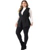 Agnes Orinda Women's Plus Size Fashion Sleeveless Elastic Waist Button Denim Vests - 3 of 4
