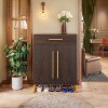 Hommoo 20-Pair Shoe Cabinet with Drawer Walnut - 2 of 4