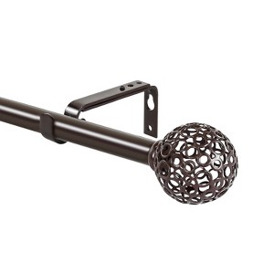 Urbanest Adjustable Planet Ball Finial Curtain Drapery Rod Set, 3-4-inch - 1 of 4