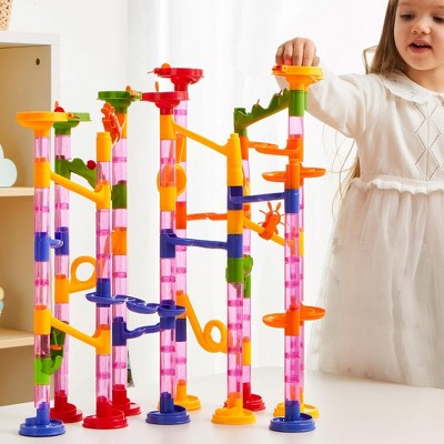 SYNCFUN 196 Pcs Marble Run, Construction Marble Maze Game, STEM Educational Toy, Building Block Toy, Christmas Gift for Kids Toddler Aged 3 4 5 6 7 8