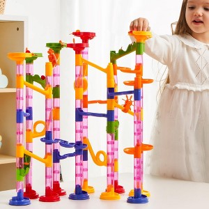 SYNCFUN 196 Pcs Marble Run, Construction Marble Maze Game, STEM Educational Toy, Building Block Toy, Christmas Gift for Kids Toddler Aged 3 4 5 6 7 8 - 1 of 4