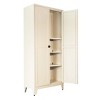 Gulches 71'' Beige Metal Storage Cabinet with Lock, 2 Shapely Doors & Adjustable Shelves, Sturdy Steel Organizer for Kitchen, Bedroom, Living Room - 3 of 4