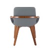 Cosmo Bamboo/Faux Leather Dining Chair Walnut/Gray - LumiSource: Mid-Century, Comfy, Armrest - 4 of 4