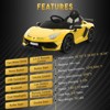 12V Electric Ride-On Car for Kids | Licensed Lamborghini Battery-Powered Sports Car with Remote Control, 2 Speeds, Sound System, LED Headlights - 3 of 4