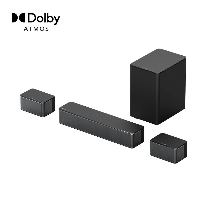 Ultimea Poseidon D60 5.1-Channel Dolby Atmos® 15.7-In. Sound Bar Surround-Sound System, with Wireless Subwoofer, Black, 5 of 8
