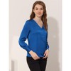 Allegra K Women's Elegant Satin Long Sleeve Office Work Blouses - 2 of 4