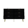 FUFU&GAGA Black Chest of 6 Drawer Closet Storage Clothes Dresser - 4 of 4