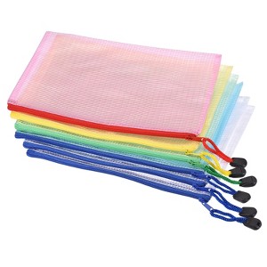 Unique Bargains PVC Waterproof Mesh Zipper Home Office File Bags 6 Pcs - 1 of 4