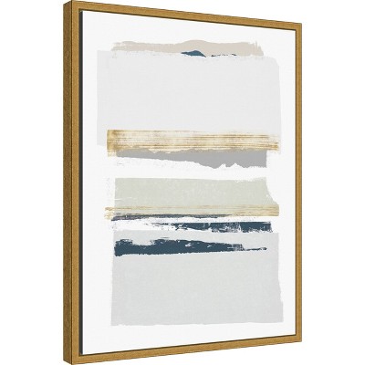 Boulevard I Neutral Abstract Canvas Art with Gold Frame