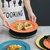 LunaLulinlk 10 Inch Large Plastic Plates 8 Pieces, Unbreakable And Reusable Light Weight Dinner Plates Microwave Safe - 3 of 4
