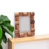 HomeRoots 5" x 7" Brown Geometric Solid Wood Tabletop Picture Frame with Mat - 2 of 4