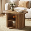 Tribesigns 31.5" Round Coffee Table with Storage, Small Circle Center Table for Living Room, Rustic Brown - 3 of 4