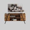 Industrial TV Stands, Wood Entertainment Center with Adjustable Open Shelves and U-Shaped Metal Legs - 3 of 4