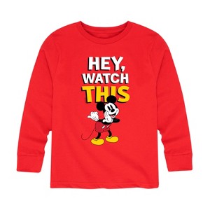 Boys' - Disney - Mickey Watch This Long Sleeve Graphic T-Shirt - 1 of 4