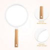 Unique Bargains Handheld Portable Wood Handle Vanity Cosmetic Makeup Mirror 1 Pc - 3 of 4