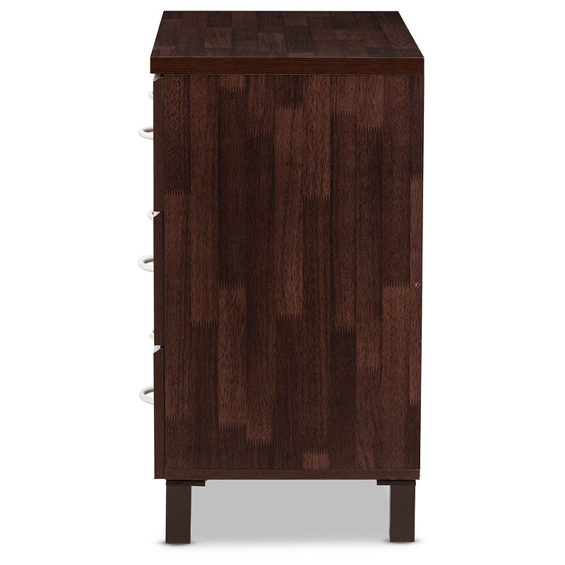 Mayson Modern and Contemporary Wood 3 Drawer Storage Chest Oak Brown Finish - Baxton Studio, 4 of 9
