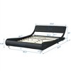 PAGED Queen Bed Frame Faux Leather Upholstered Platform Bed Frame with LED Lighting and Wood Slat Support, No Box Spring Needed, Easy Assembly - 3 of 4