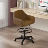 VECELO Height Adjustable Office Chair PU Leather Desk Chair Ergonomic Swivel Stool with Back and Arm Black/Brown/White - 4 of 4