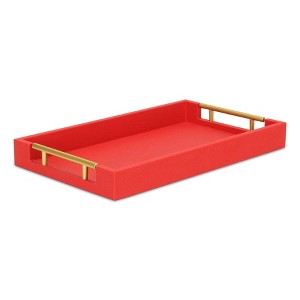 Cheung's Lusan Vinyl Tray - Red Faux Shagreen - 1 of 4