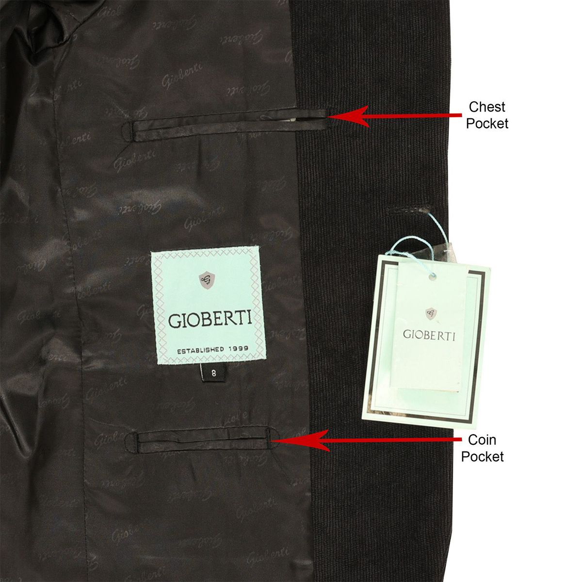 Gioberti Boy's Corduroy Blazer Jacket - thumbnail 4