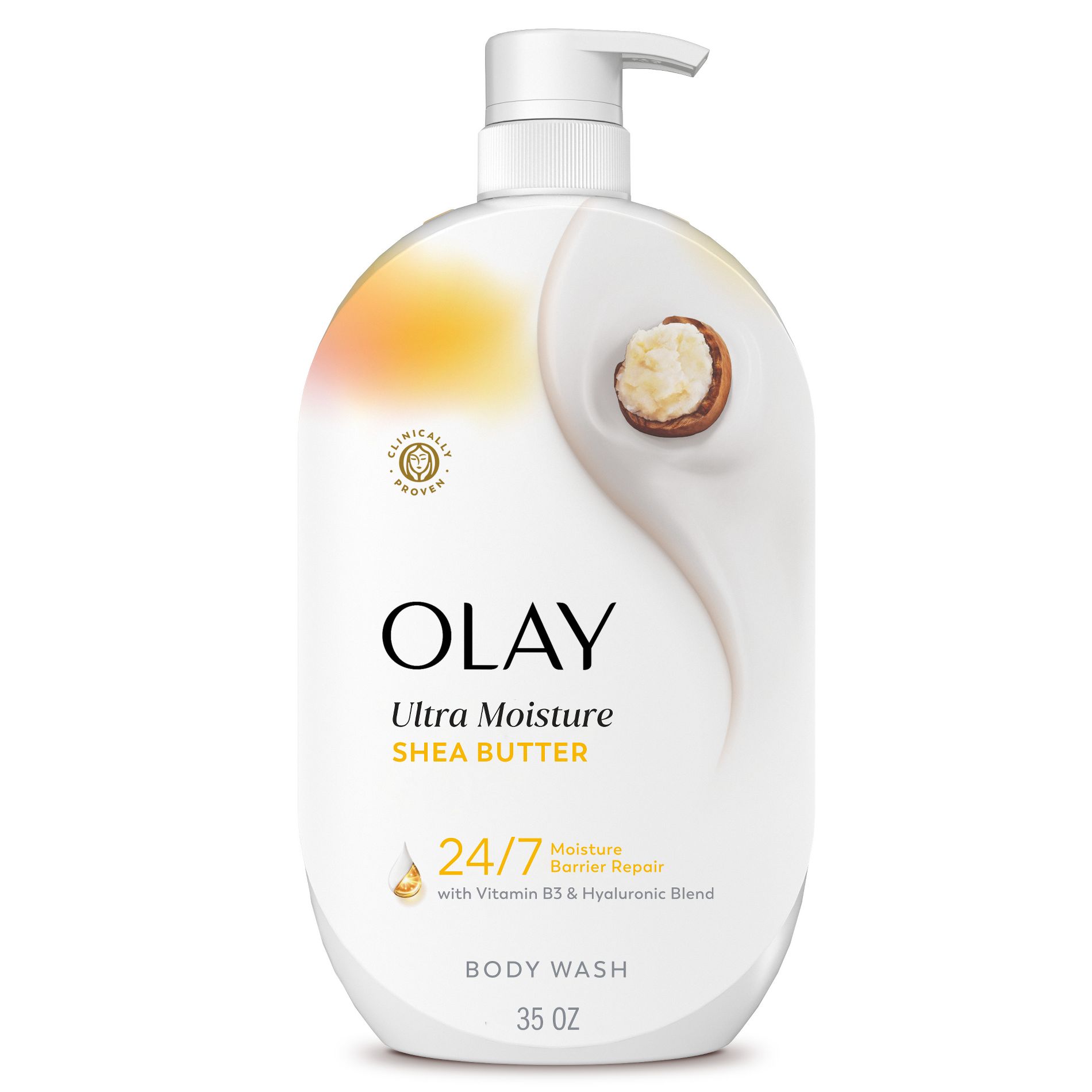 Olay Ultra Moisture Shea Butter, Vitamin B3 and Hyaluronic Blend Body Wash - 35 fl oz: For Whole Body, Normal to Dry Skin