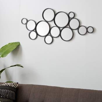 Metal Bubble Cluster Round Wall Mirror Black - Olivia & May