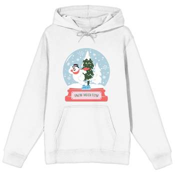 Frosty the Snowman Classic Character Snow Globe Men's White Graphic Hoodie