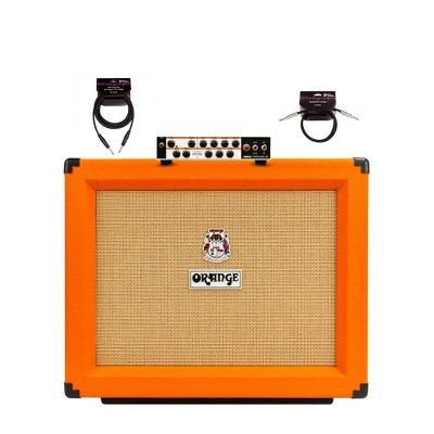 Orange Tour Baby 100 Portable 2 Channel Guitar White Amplifier Head Bundle
