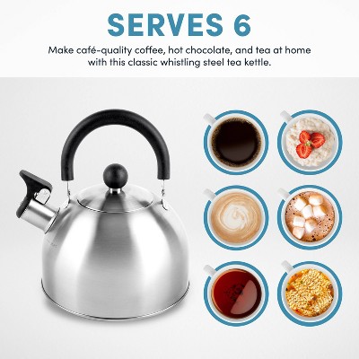 Aroma 1.5qt Stainless Steel Stovetop Kettle Silver