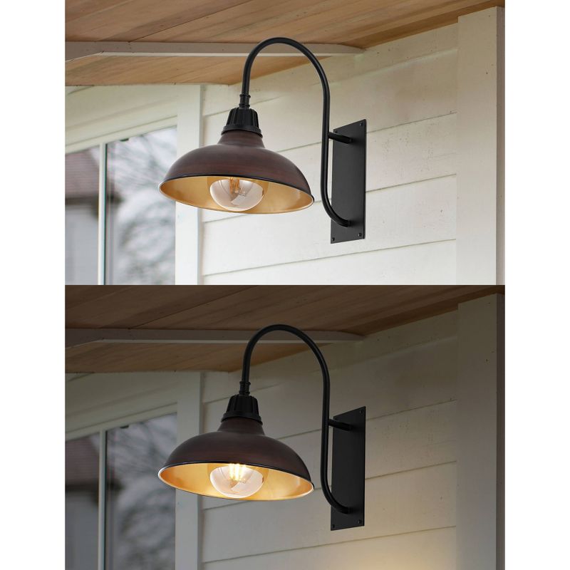 12.25" 1-Light Stanley Farmhouse Industrial LED Gooseneck Arm Outdoor Sconce - JONATHAN Y, 6 of 11
