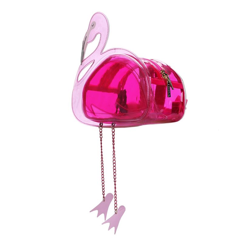 Bioworld Pink Flamingo 13.5-Inch Clear Mini Backpack, 4 of 7