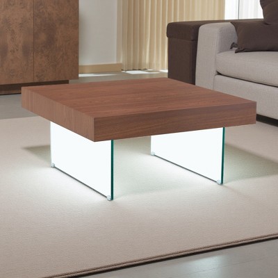 31.5" Square MDF Coffee Table with Glass Legs