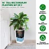 22" Tall Planter Set of 2, Black Indoor/Outdoor Pots with Drainage, Water Level Monitor, Inner Bucket, and Auto Watering, White - 3 of 4