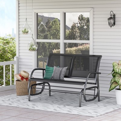 Maggift Patio Accent Chairs Set of 2, Outdoor Chair, Park Love Seat with Breathable Sling Fabric for Lawn, Garden and Porch, Gray, 47.25"*27.5"*33.5"