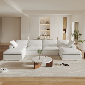 WJShome 6-Piece Cloud Modular Sectional Sofa,160.6"Down Filled Couch for Living Room,Sofa Cover Washable & Removable - 1 of 4