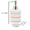Home Mart Goods White Pink Striped Dolomite Bathroom Accessories Set - Soap Dispenser, Soap Dish & Tumbler - 4 of 4