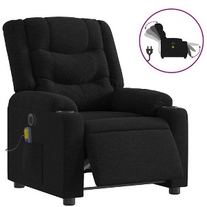 vidaXL Electric Massage Recliner Chair-Black Fabric-Wingback Home Theater Seating with Cup Holders-Auto Adjust Footrest - 1 of 4