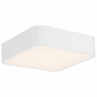 Granada Sleek White Glass 12" LED Flush Mount Ceiling Light
