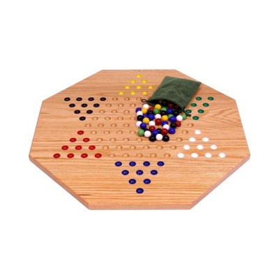 Probe Hues Hand-Painted Oakwood Chinese Checkers