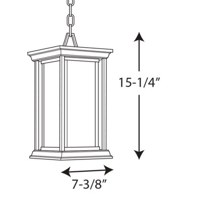 Endicott Black Glass Outdoor Hanging Lantern with Linen Shade