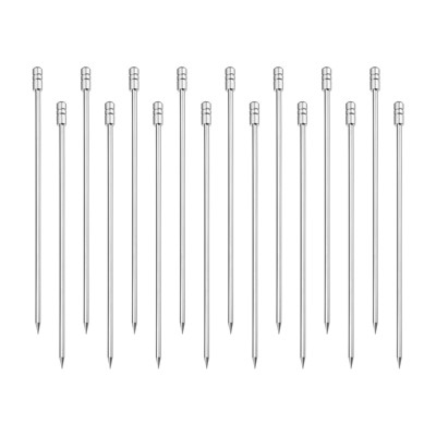 Unique Bargains Stainless Steel Drink Appetizer Cylinder Head Cocktail Picks 4.3"