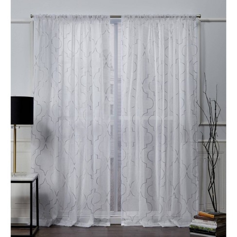 Vanderbilt Rod Pocket Sheer Window Curtain Panels - Exclusive Home : Target