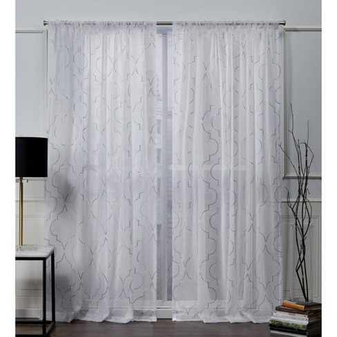 54 X96 Vanderbilt Rod Pocket Sheer Window Curtain Panels Gold