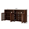 63" Rattan Sideboard Buffet with Adjustable Shelves, Modern Boho Storage Cabinet for Living Room Entryway-3irtyhousy - 4 of 4