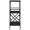 vidaXL Bookcase Black Engineered wood, metal Medium Adjustable Feet - 4 of 4