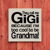 Slickblue Rustic Gigi Wood Sign – Solid Knotty Pine Wall Art for Grandma, 7x7 Inches, Multiple Colors - 2 of 3